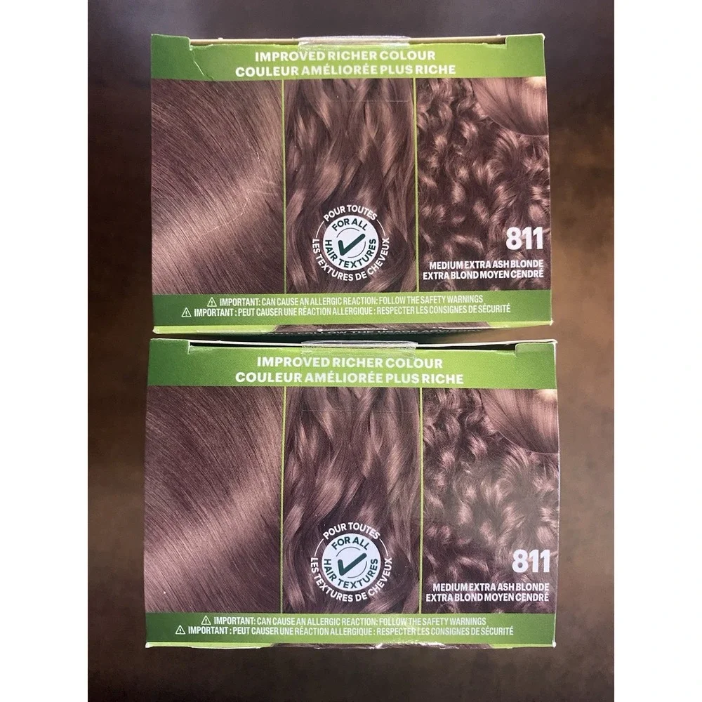 2x GARNIER NUTRISSE Ultra Nourishing Hair MEDIUM EXTRA ASH BLONDE #811 - NEW